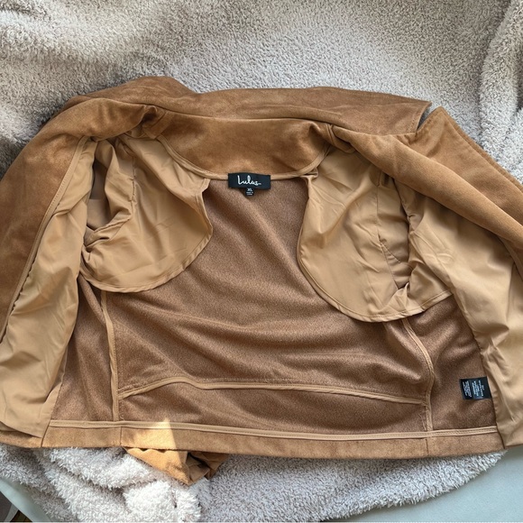 Lulu's Camel Faux Suede 'Suede With Love' Moto Jacket size XL - Picture 9 of 16